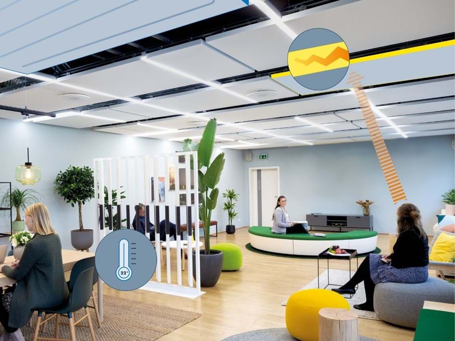 Heiz- und Kühldecke Ecophon Solo Matrix Celsius