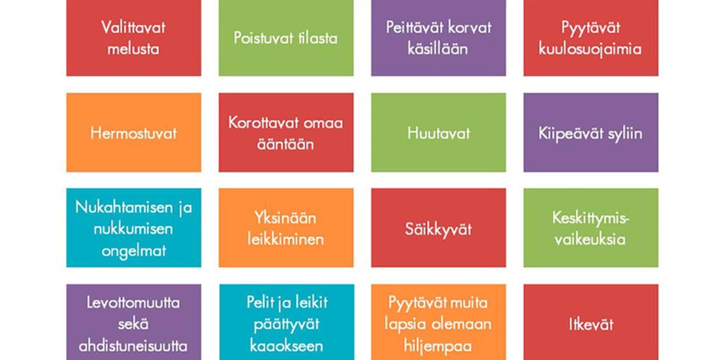 Taulukko melun vaikutuksista