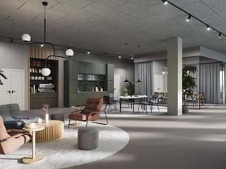 Holzwolle Akustikdecke Ecophon Saga in grau